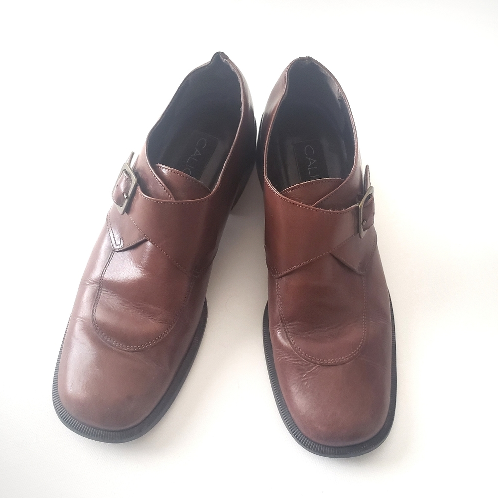 Calico Followme Monk Strap Square Toe Ankle Boot Block Heel Brown Sz 9 - Picture 6 of 15